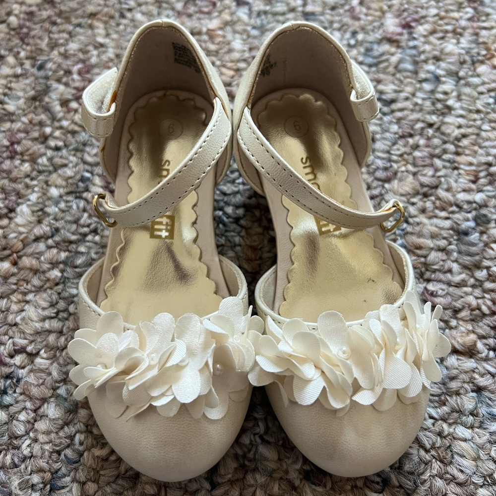 Cream colored baby girl dress shoes